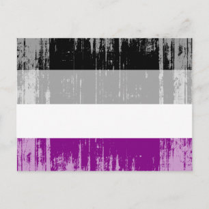 ASEXUAL FLAG DISTRESSED -.png Postkarte