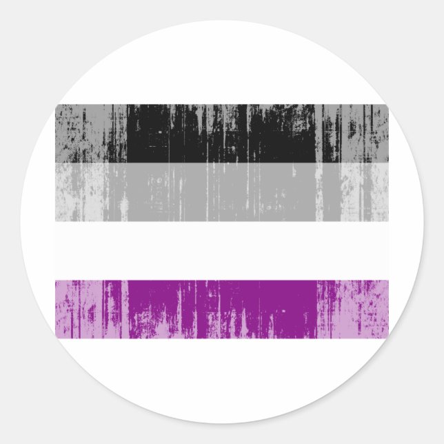 ASEXUAL FLAG DISTRESSEED RUNDER AUFKLEBER (Vorderseite)
