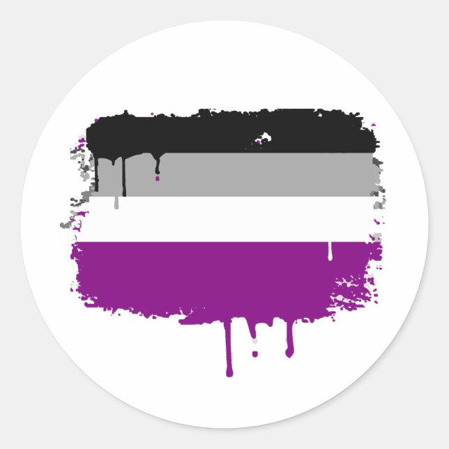 ASEXUAL FLAG DRIPPING RUNDER AUFKLEBER (Vorderseite)