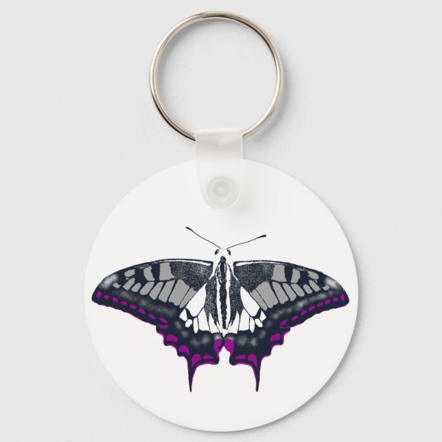 Asexual Flag Frack Butterfly Schlüsselanhänger (Vorderseite)
