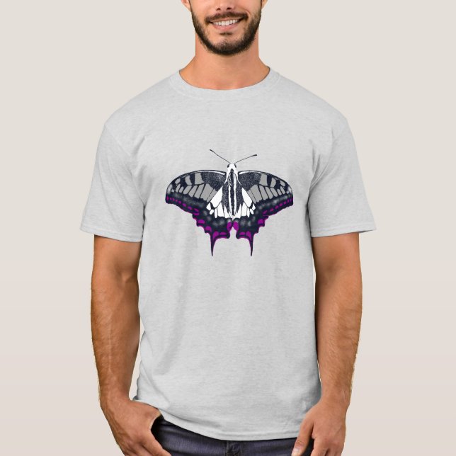 Asexual Flag Frack Butterfly T-Shirt (Vorderseite)
