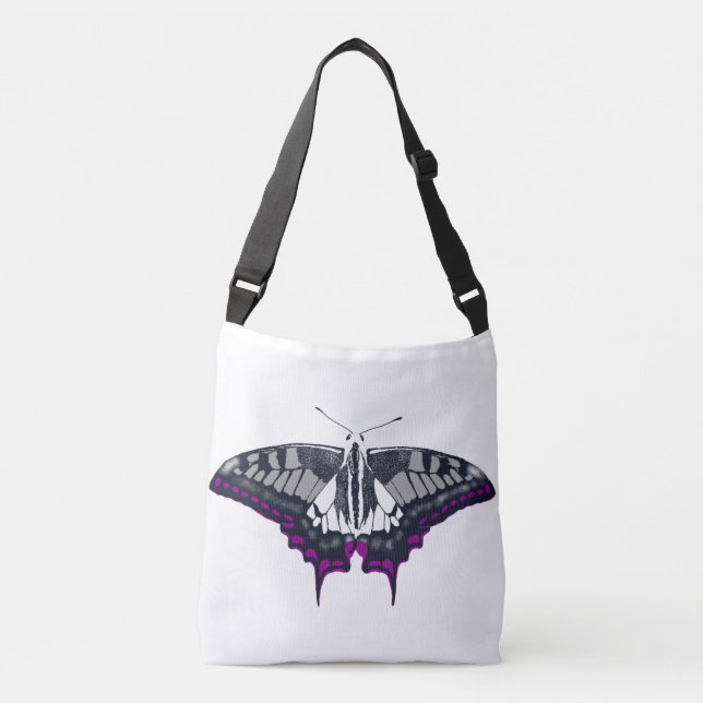 Asexual Flag Frack Butterfly Tragetaschen Mit Langen Trägern (Vorderseite)