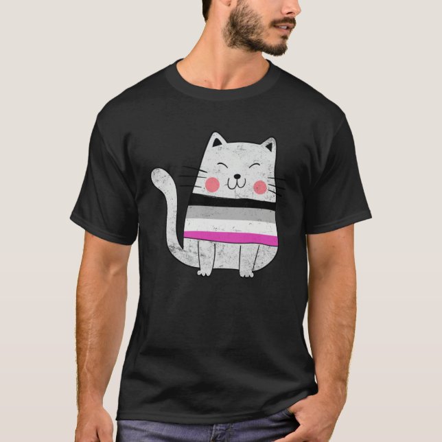 Asexual Flag LGBTQ Cats Pride Cat T-Shirt (Vorderseite)