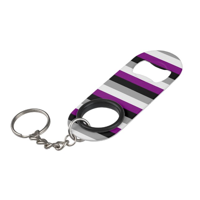Asexual Flag Mini Flaschenöffner (Vorderseite Schrägansicht)