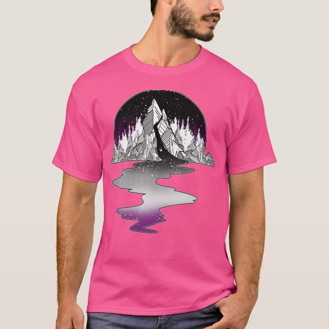 Asexual Flag Mountain River T-Shirt (Vorderseite)