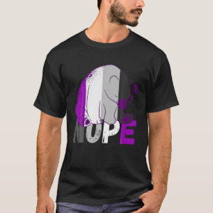 Asexual Flag Nope Speeping Bear Ace Asexual LGBQA T-Shirt