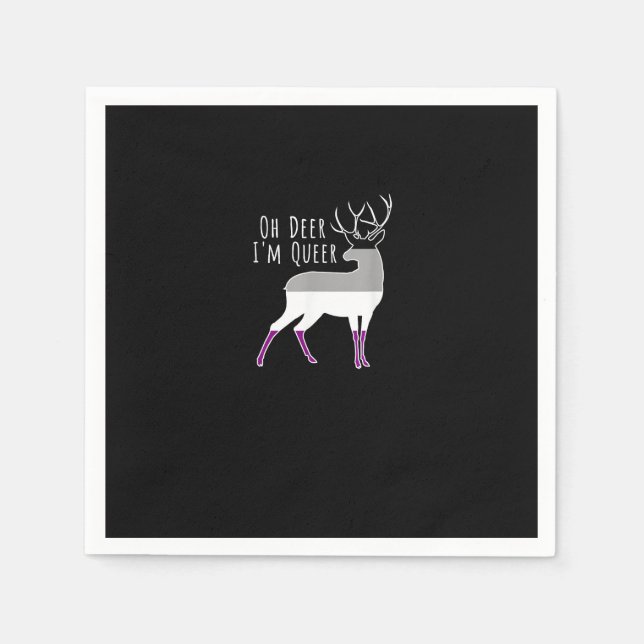 Asexual Flag Oh Deer Queer Pride Funny LGBT Design Serviette (Vorderseite)