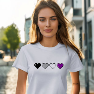 Asexual Flag Pixel Herz T-Shirt