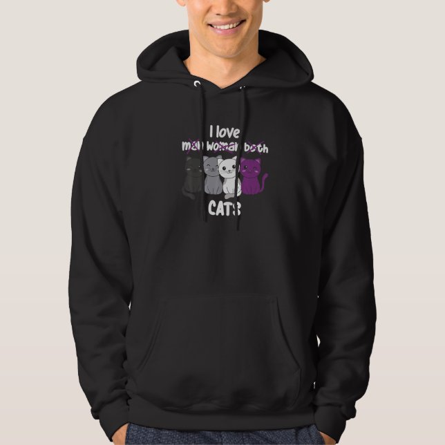 Asexual Flag Pride LGBTQ Cats cute Asexual Cat   Hoodie (Vorderseite)
