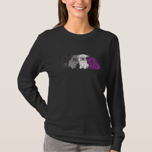 Asexual Flag Pride Lgbtq Hunde Asexueller Mops T-Shirt