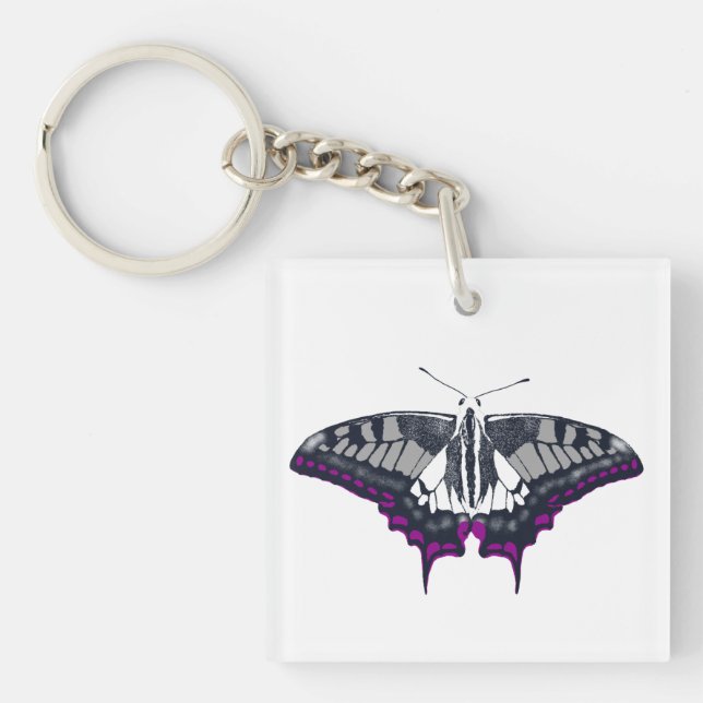 Asexual Flag Swallowtail Butterfly Schlüsselanhänger (Vorderseite)