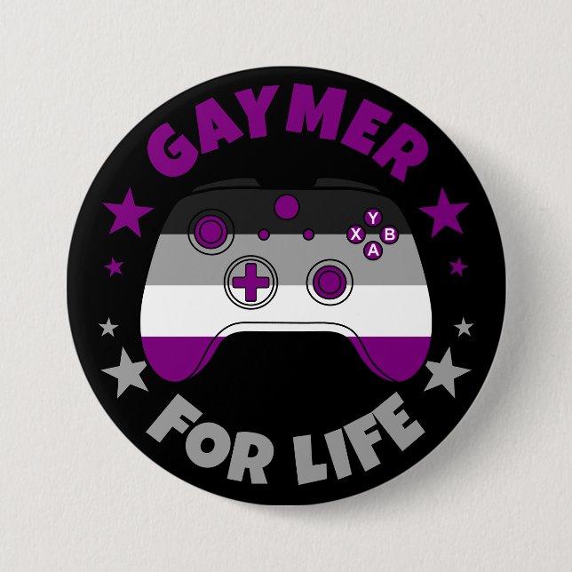Asexual Gaymer für Video-Gamemcontroller im Leben Button (Vorderseite)