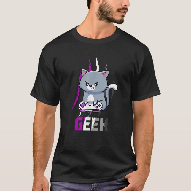Asexual Geek Nerd Pride LGBT Video Game Lovers Gif T-Shirt (Vorderseite)