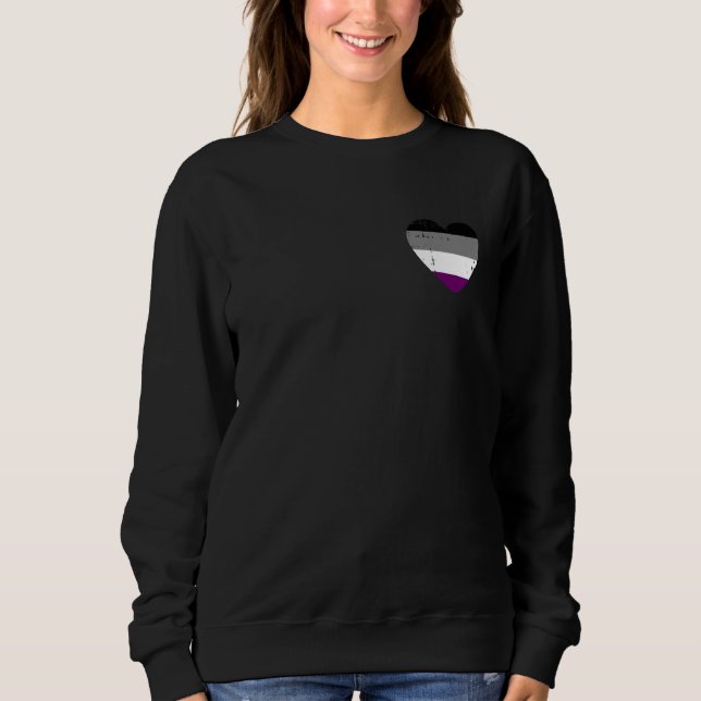 Asexual Heart Pocket LGBT-Q Gay Pride Love Men Wom Sweatshirt (Vorderseite)