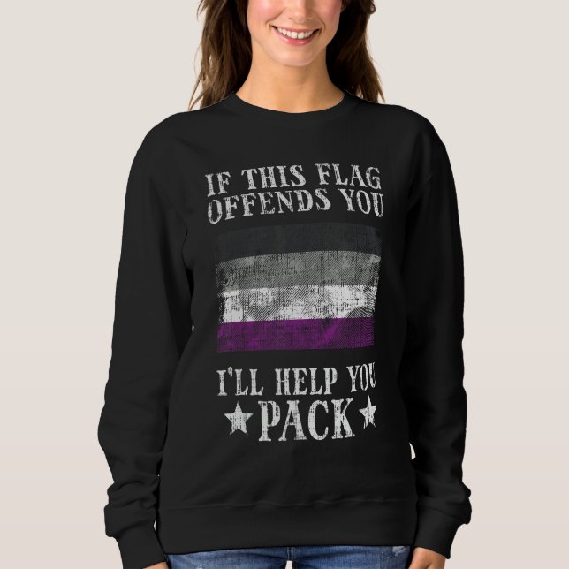 Asexual If This Flag Offends You Ace Pride LGBTQ M Sweatshirt (Vorderseite)