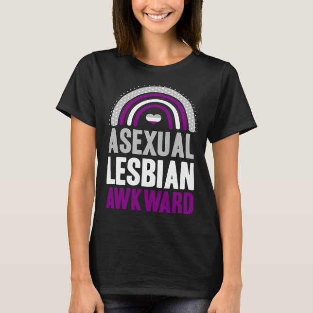 Asexual Lesbian Awkward Asexual Pride Bohemian Rai T-Shirt (Vorderseite)