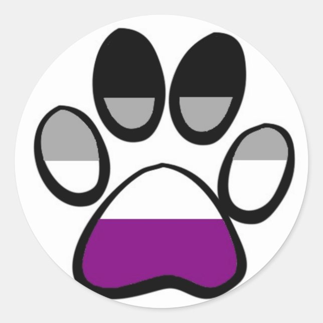 Asexual Pawprint Runder Aufkleber (Vorderseite)