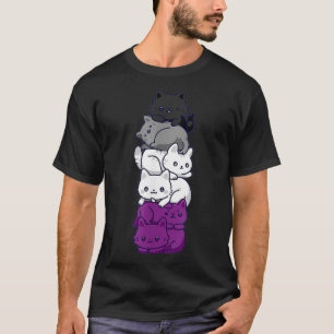 Asexual Pride Cat LGBT Stuff Flag Kawaii Niedliche T-Shirt