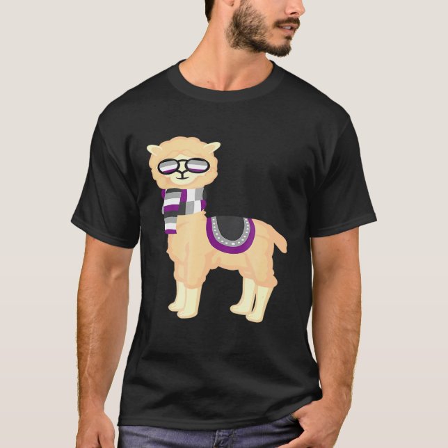 Asexual Pride Cool Llama mit Ace Pride T-Shirt (Vorderseite)