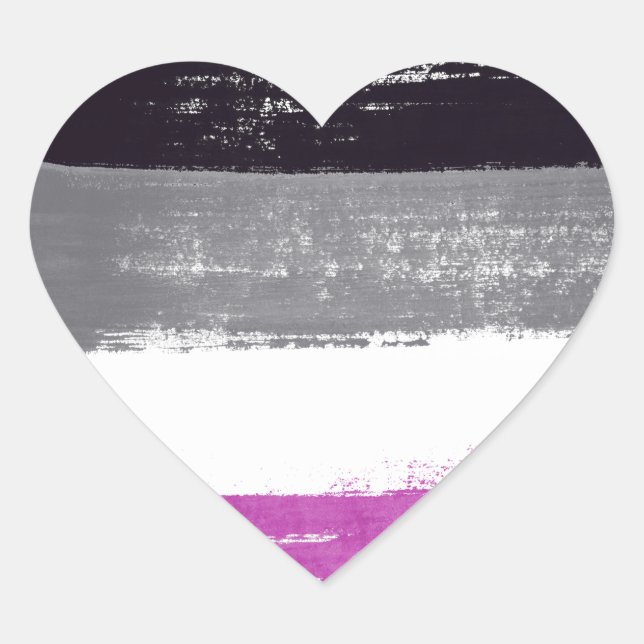 Asexual Pride Paint Herz-Aufkleber (Vorderseite)