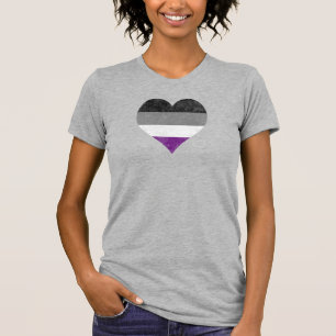 Asexual Pride Rainbow Heart [ As   Demi   Grau ] T-Shirt