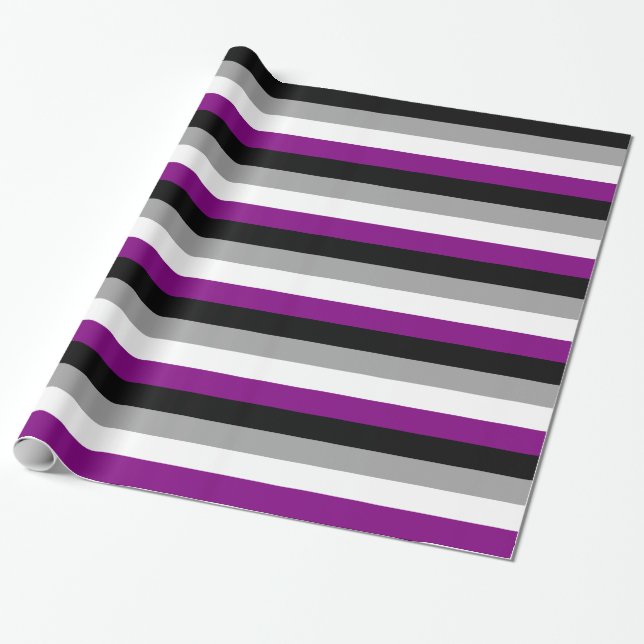 ASEXUAL PRIDE STRIPES DESIGN -.pnng Geschenkpapier (Ungerollt)
