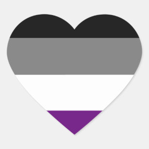 Asexual Prius Regenbogenherz ~ Ace   Demi   Grau Herz-Aufkleber