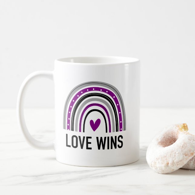 Asexual Rainbow Liebe gewinnt Kaffeetasse (Mit Donut)