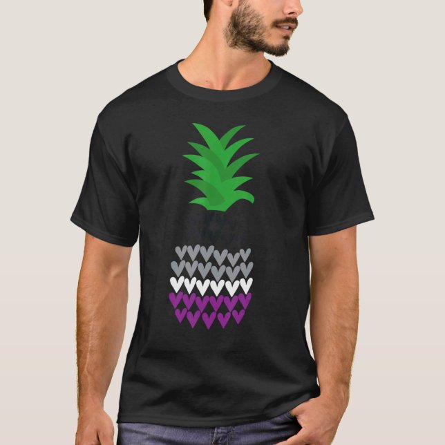 Asexual-Stolz-Flag Ananas asexual T-Shirt (Vorderseite)