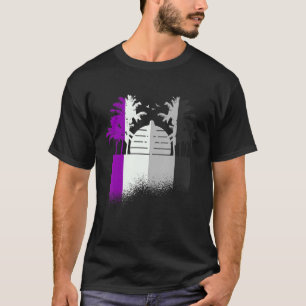 Asexual Sunset Palm Paradise Asexualität Lgbqa Ase T-Shirt