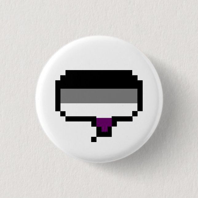 Asexuale Stolz-Flaggen-Pixel-Sprache-Blase Button (Vorderseite)
