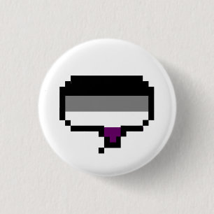 Asexuale Stolz-Flaggen-Pixel-Sprache-Blase Button