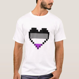 Asexuale Stolz Pixel-Herzkunst T-Shirt