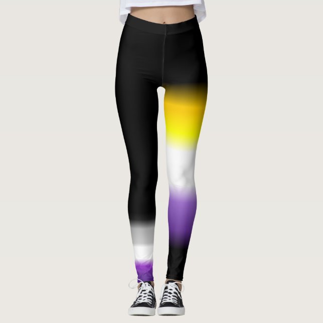 Asexuale Stolzflaggen des asymetrischen nonbinary Leggings (Vorderseite)