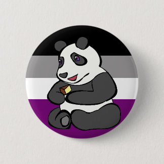 Asexualer Panda, der Kuchen isst Button