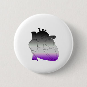 Asexualer Stolz-anatomisches Herz Button