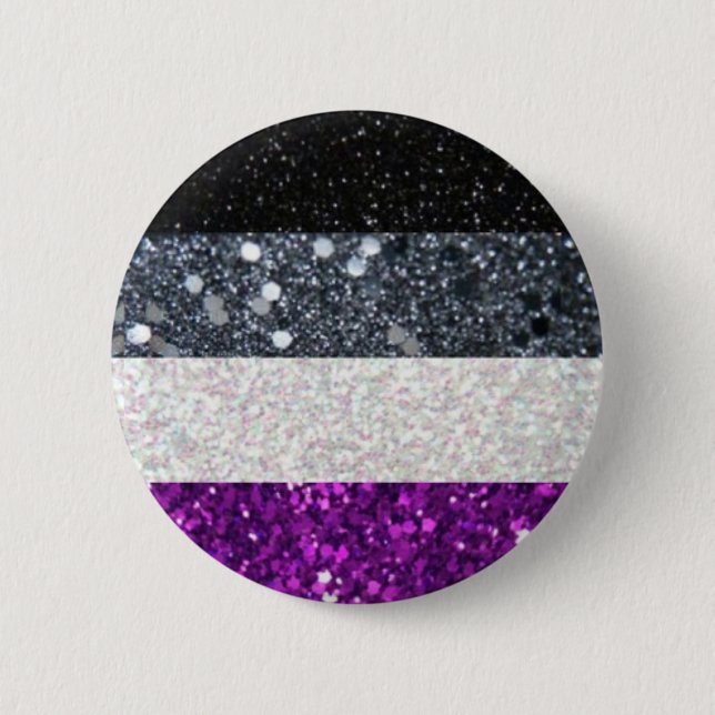 Asexualer Stolz-Glitterknopf Button (Vorderseite)