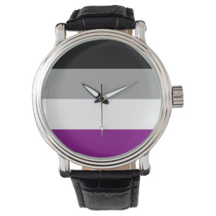 ASEXUALER STOLZ-STREIFEN-ENTWURF - .PNG ARMBANDUHR