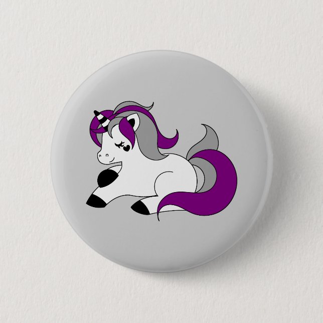 Asexuales Einhorn Button (Vorderseite)