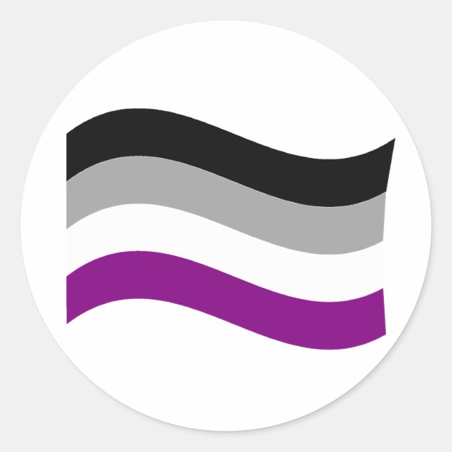 ASEXUALES FAHNENSCHWENKENDES RUNDER AUFKLEBER (Vorderseite)