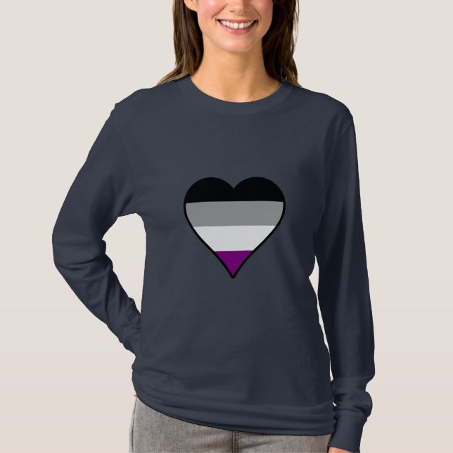 Asexualität Stolz Herz Hoodie T - Shirt (Vorderseite)