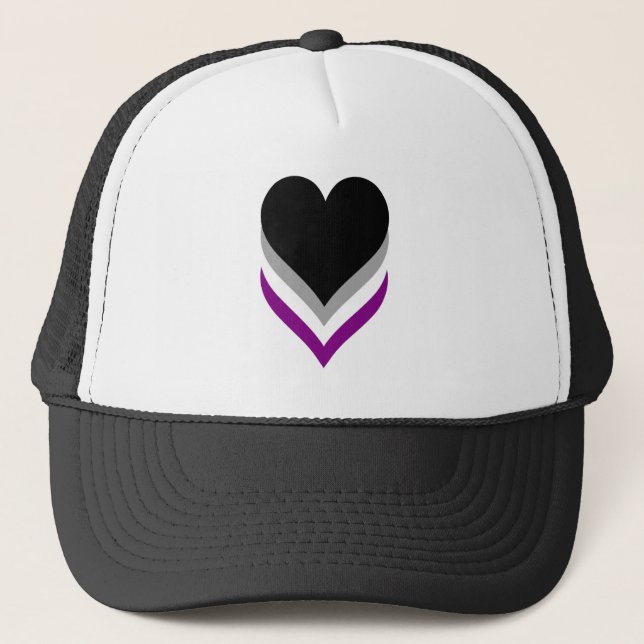 Asexualität Stolz Herz Trucker Hat Truckerkappe (Vorderseite)