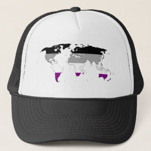 Asexualität Stolz Weltkarte Hat Truckerkappe