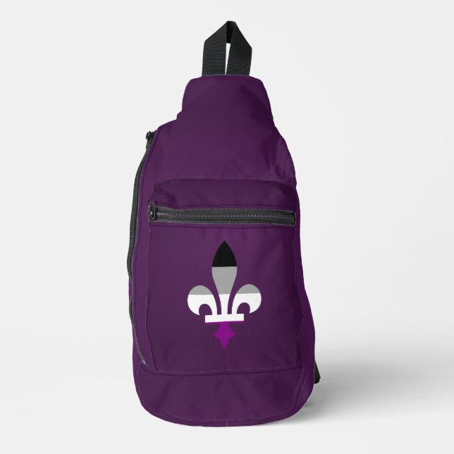Asexualitäts-Stolz fleur-de-lis  Crossbody Bag (Vorderseite)