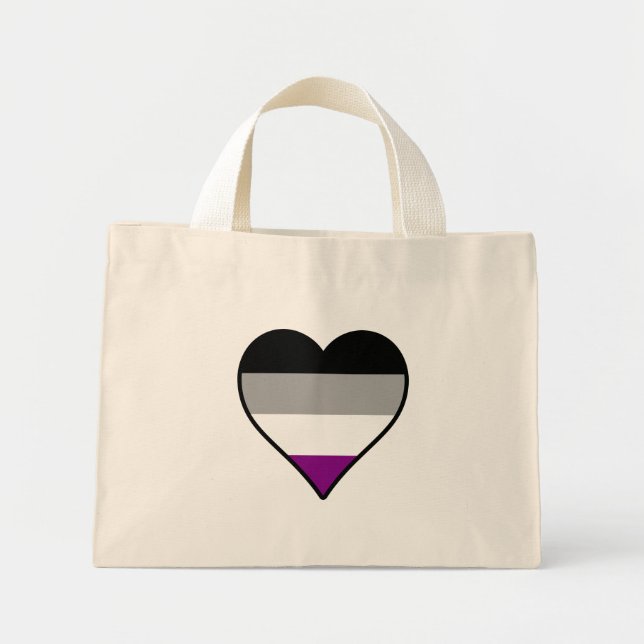 Asexuality pride heart Tote Bag Mini Stoffbeutel (Vorne)