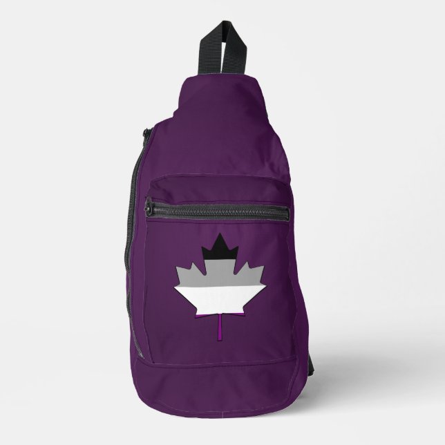 Asexuality pride maple leaf  crossbody bag (Vorderseite)