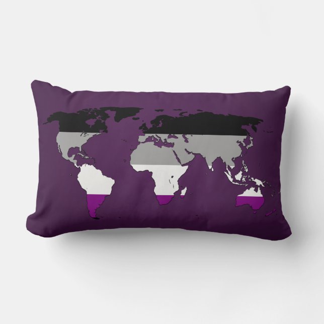 Asexuality pride world map Pillow Lendenkissen (Vorderseite)
