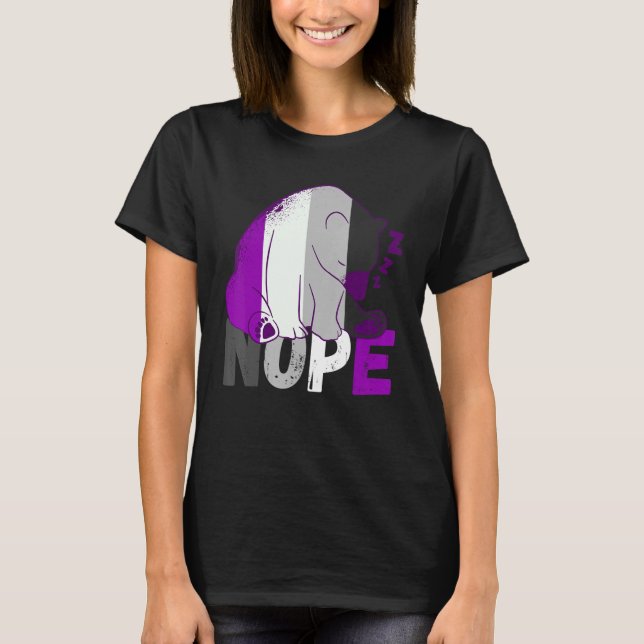 Asexuelle Flag Nope Speeping Bear Ace Asexual Lgbq T-Shirt (Vorderseite)
