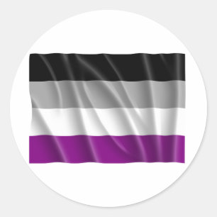 ASEXUELLE FLAGGE WEHT RUNDER AUFKLEBER