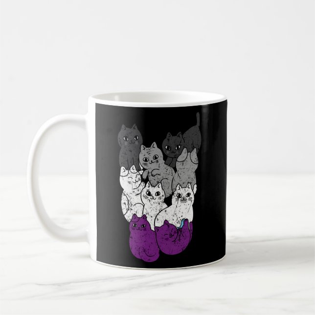 Asexuelle Katzen Transgender Quee LGBTQ Liebe Glei Kaffeetasse (Links)
